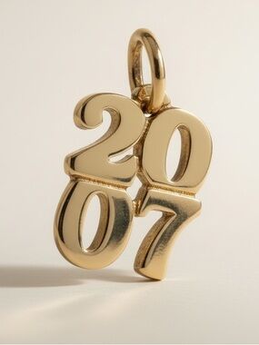 14k gold James Avery 2007 ‘07 year stacked charm pendant UNCUT not cut